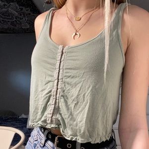 Sea green cropped America eagle top💚